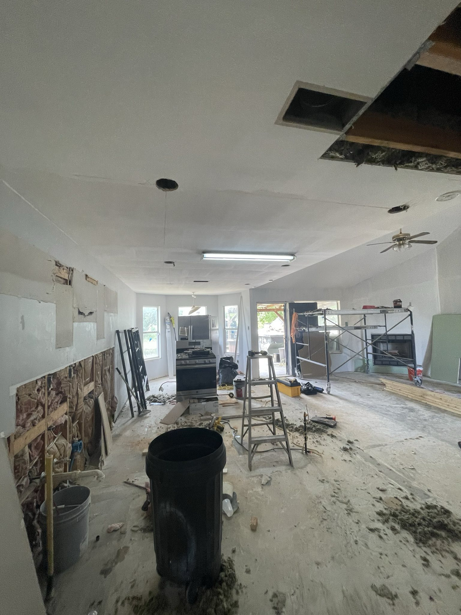 Roof replacement in progress